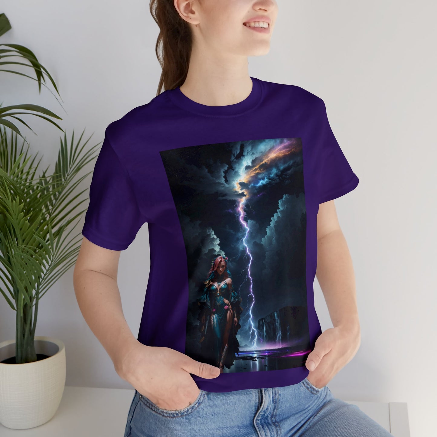 Lightning Crashes |  Anime Gift | Fantasy Girl | Nature's Fury | Sci Fi | Futuristic | HD Graphics | Unisex | Men's | Women's | Tee | T-Shirt