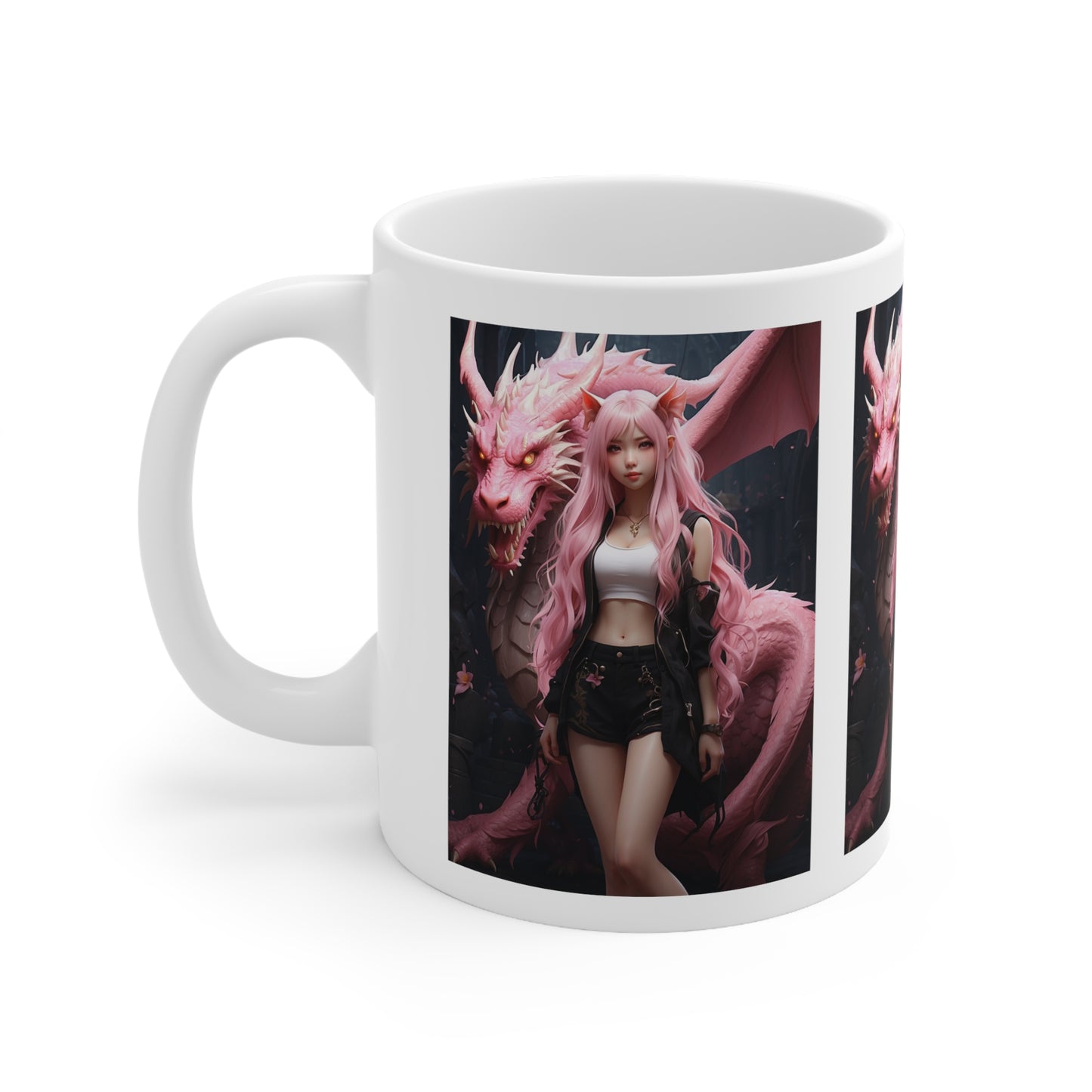 Dragon Lady | Fantasy | Anime | Gamer | HD Graphic | Coffee | Tea | Hot Chocolate | 11oz | White Mug