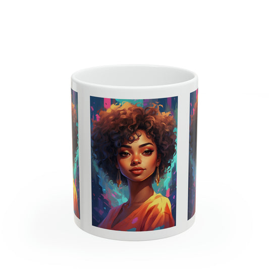Yasmine Dreams | HD Graphic | Black Girl | Black Queens | Animated | Coffee | Tea | Hot Chocolate | Ceramic Mug | 11oz