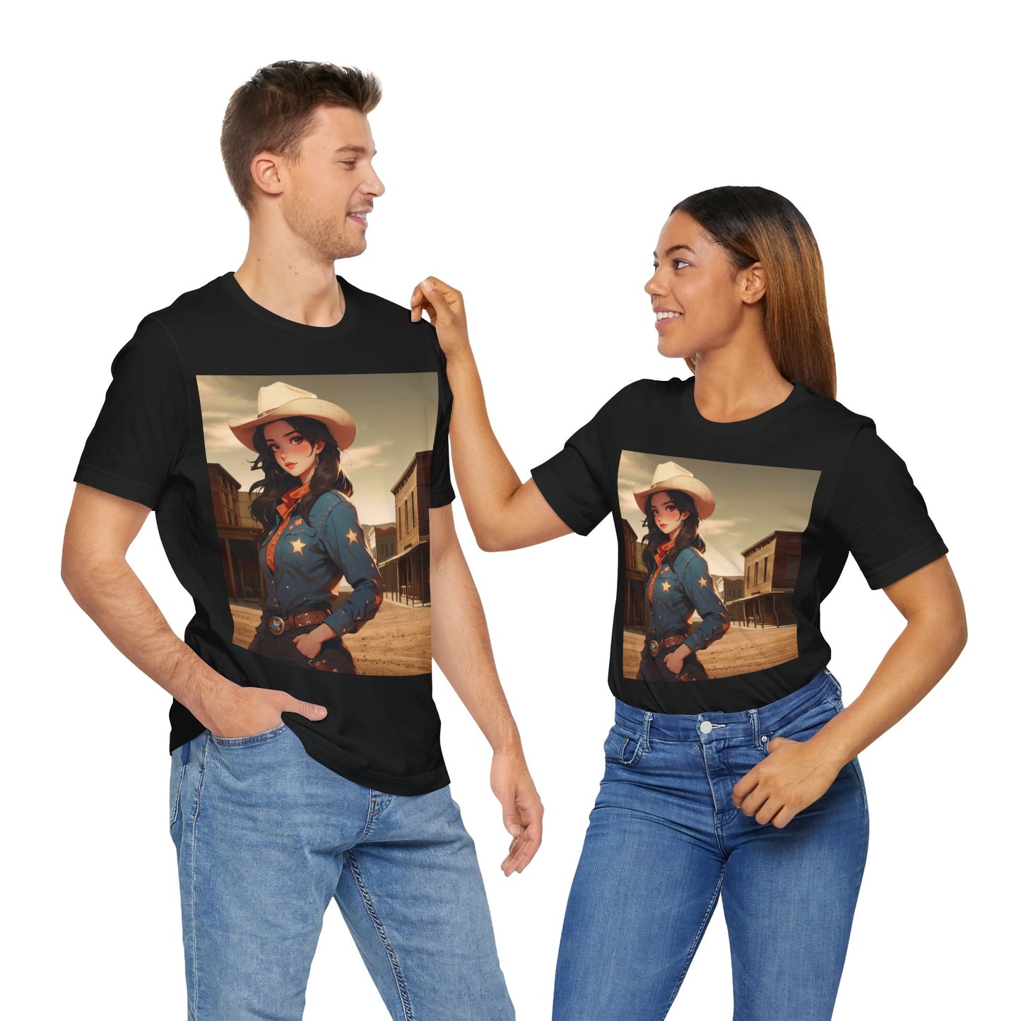 The Showdown | HD Graphic | Wild West | Cowgirl | Unisex | Men's | Women's | Tee | T-Shirt