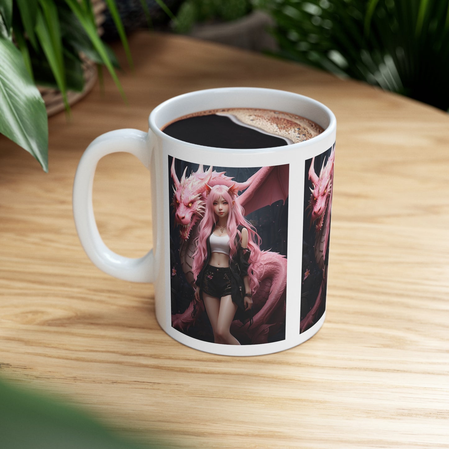 Dragon Lady | Fantasy | Anime | Gamer | HD Graphic | Coffee | Tea | Hot Chocolate | 11oz | White Mug