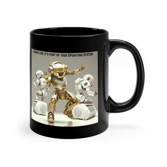 Dancing Robot Mug | Party Gift | Rave | Techno | House Music | Hip Hop | Fun | Coffee | HD Graphics | Mug 11oz. | Cool | Tea | Hot Chocolate