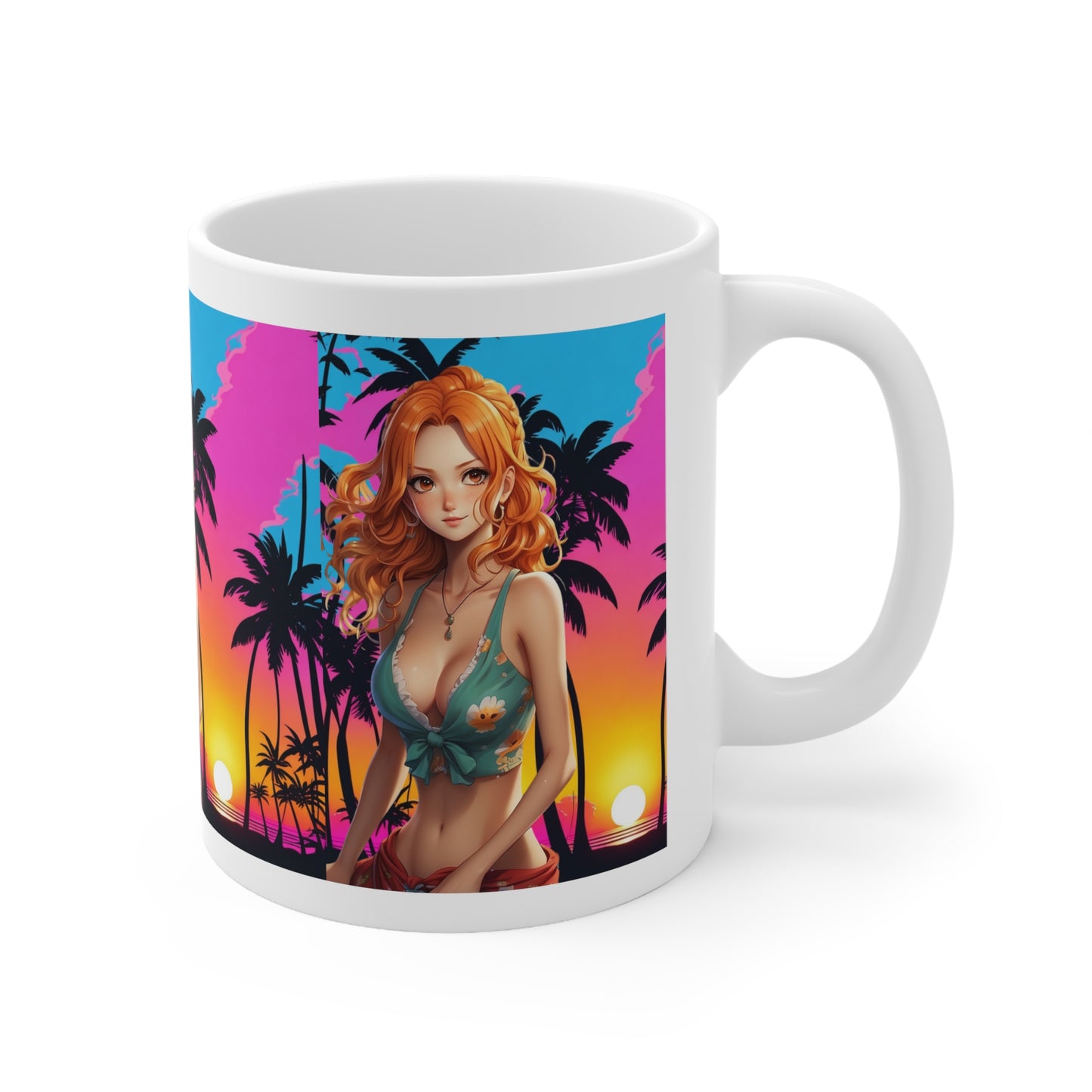 Summer Vibes |  Beach | Miami | Fun | Cute | Playful | HD Graphic | Coffee | Tea | Hot Chocolate | Ceramic Mug | 11oz