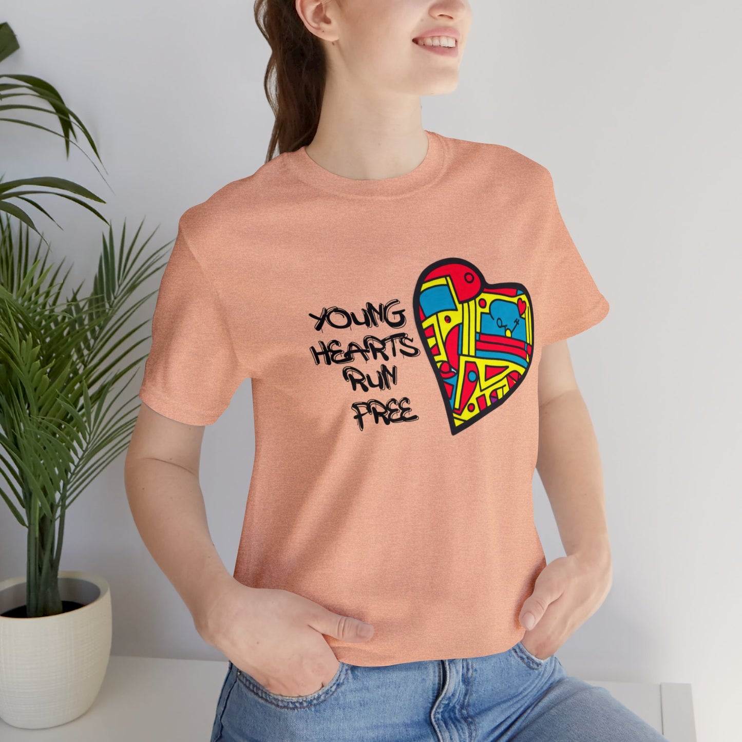Young Hearts | Run Free | T-Shirt | Music Tee | Party Gift | Disco | Graffiti | House Music | Music Lovers | Fun | Unisex | Men's | Women's | HD Graphics | All Ages | Cool