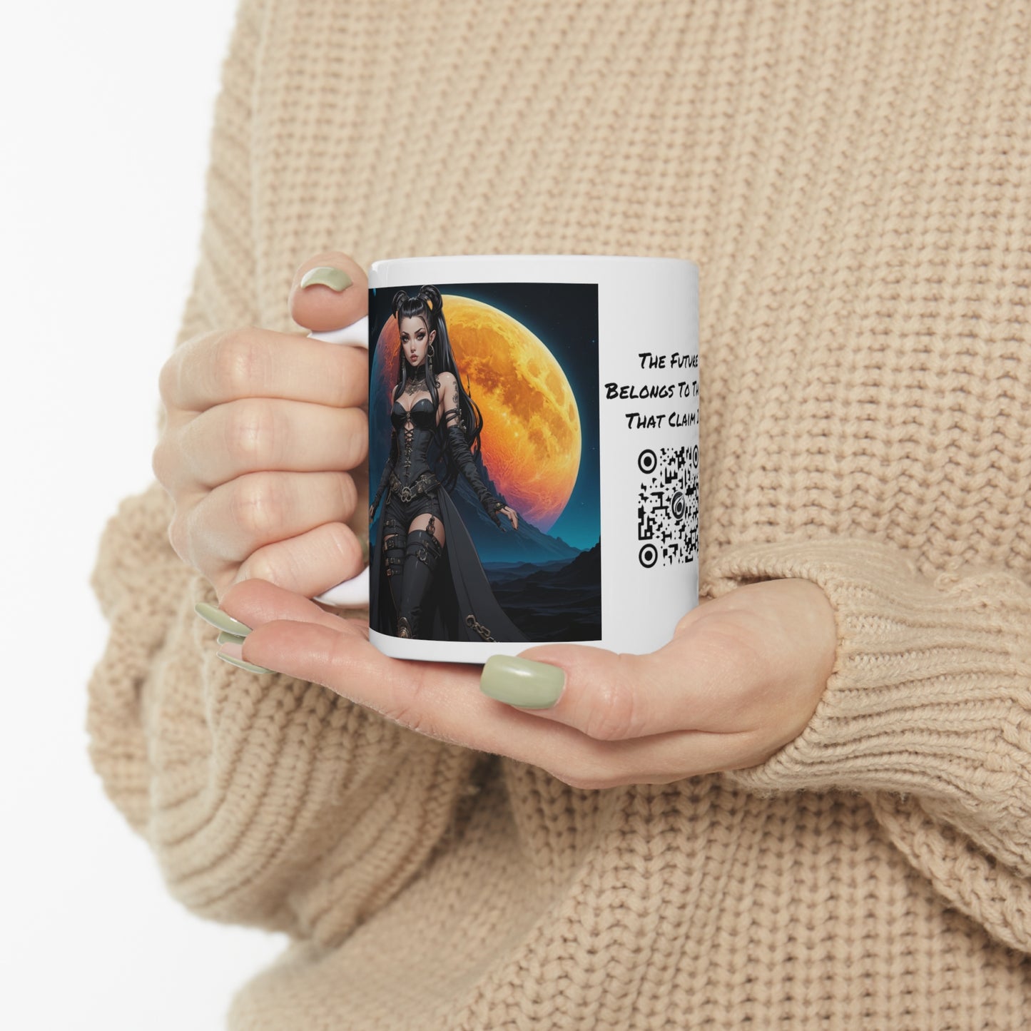 Blood Moon | HD Graphic | Goth | Anime Style | Moon | Coffee | Tea | Hot Chocolate | 11oz | White Mug