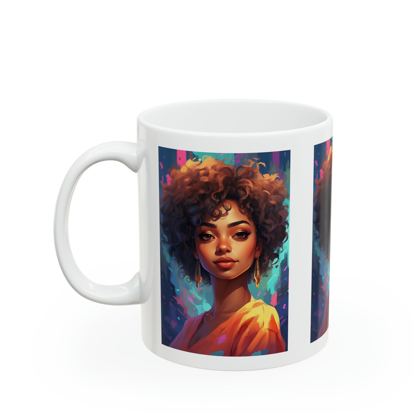 Yasmine Dreams | HD Graphic | Black Girl | Black Queens | Animated | Coffee | Tea | Hot Chocolate | Ceramic Mug | 11oz