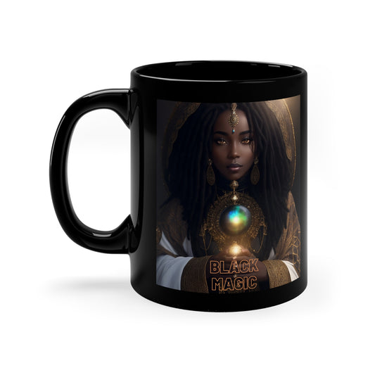 Black Magic Mug | Priestess | Afrocentric | HD Graphic | Teevolution | Strong Women | Coffee | Tea | Hot Chocolate | |11oz Black Mug