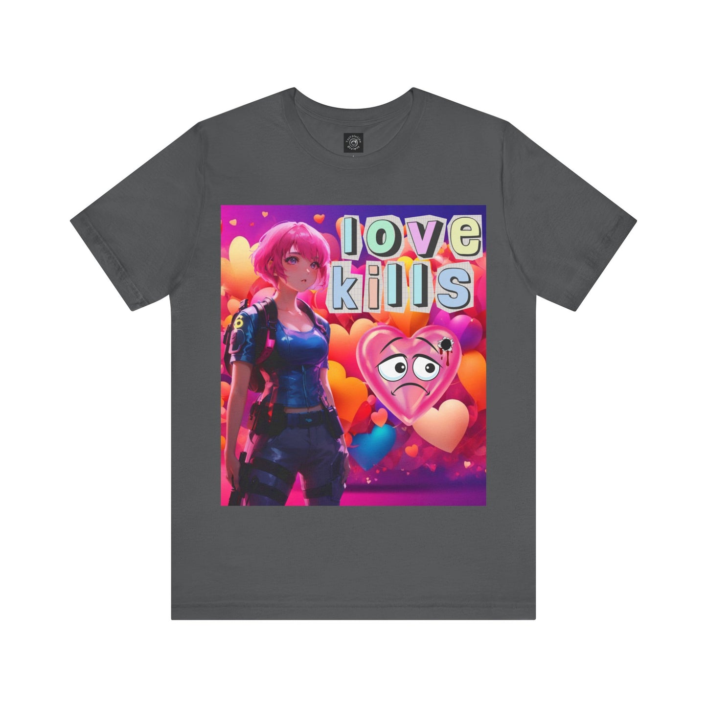 Love Kills | Cute | Anime | Hearts | Unisex | Men's | Women's | Tee | T-Shirt