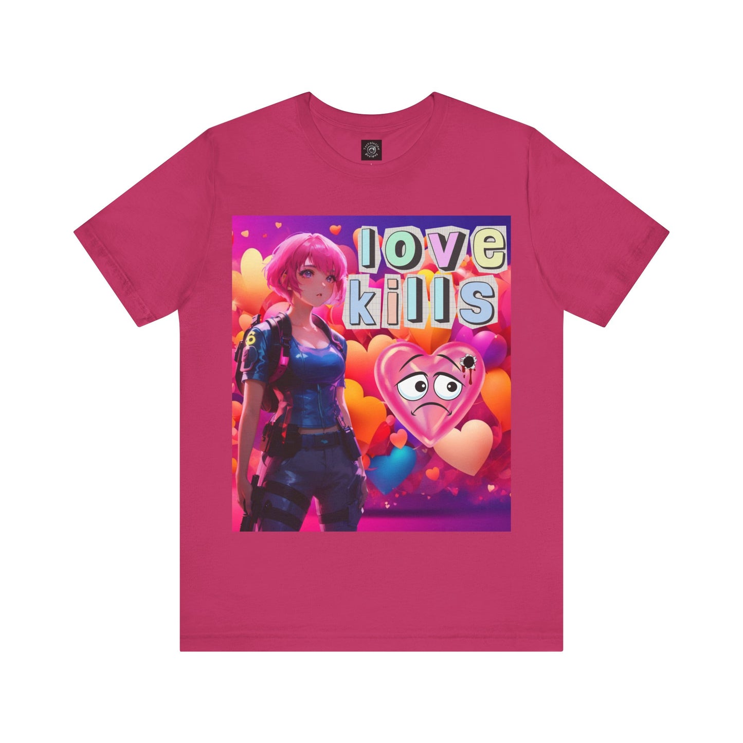 Love Kills | Cute | Anime | Hearts | Unisex | Men's | Women's | Tee | T-Shirt