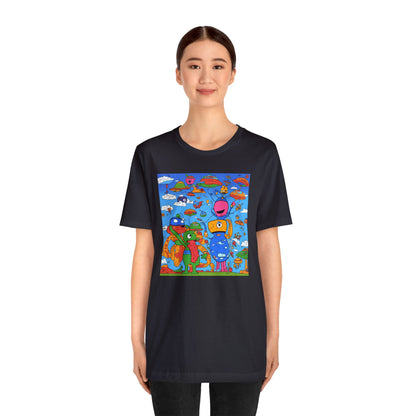 Abstraction | Abstract | Art | Colorful | Trendy | Graphic | Funny | UFO | Aliens | Tee | T-Shirt | Unisex | Men's | Women's |Short Sleeve