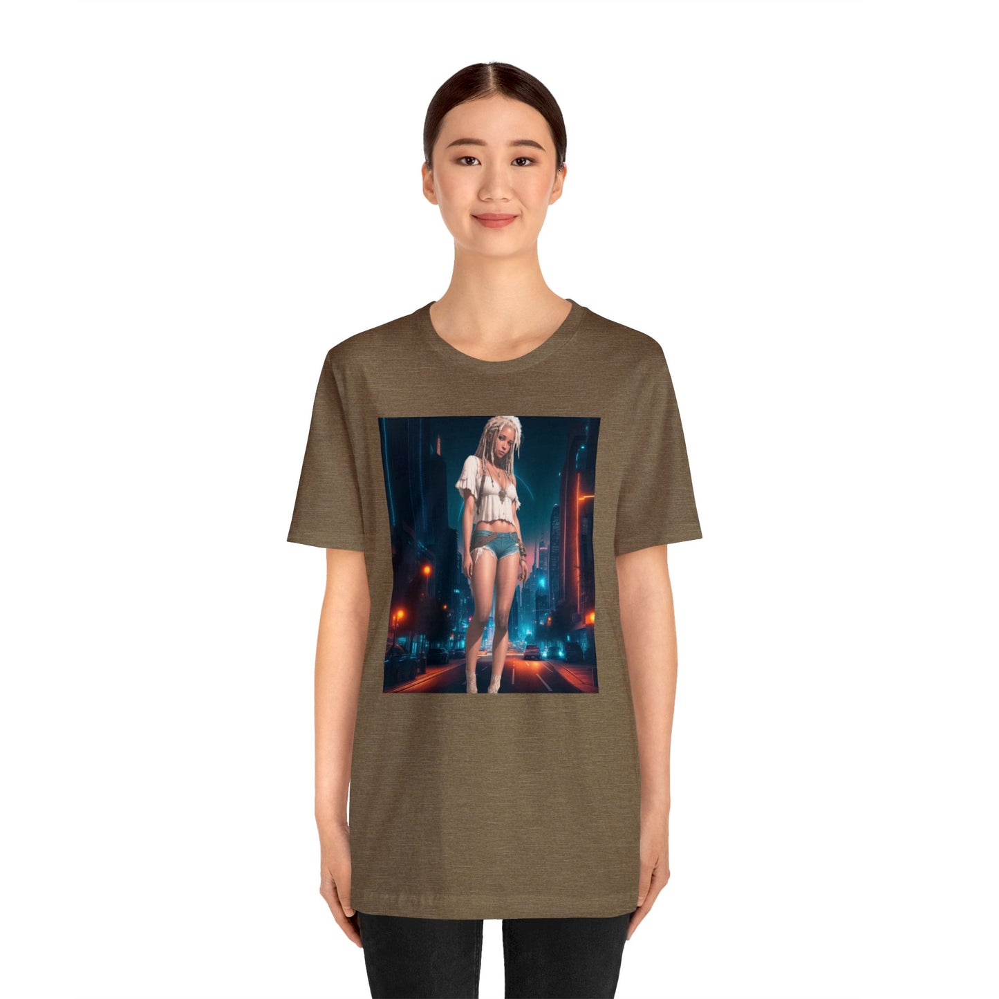 Night Shoot | Anime Gift | Fantasy Girl | City Lights | Sci Fi | Futuristic | HD Graphics | Unisex | Men's | Women's | Tee | T-Shirt