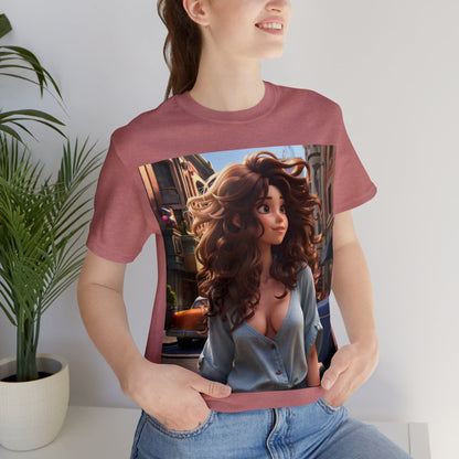 City Girl In A Digital World | Pixar Style Animation | Dream Girl | HD Graphic | Girl Power | Unisex | Men's | Women's | Tee | T-Shirt