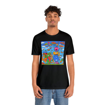 Abstraction | Abstract | Art | Colorful | Trendy | Graphic | Funny | UFO | Aliens | Tee | T-Shirt | Unisex | Men's | Women's |Short Sleeve