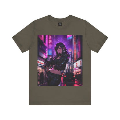 After Glow | HD Graphic | Anime | City | Pretty Girl | Neon Colors | Unisex | Men's | Women's | Tee | T-Shirt