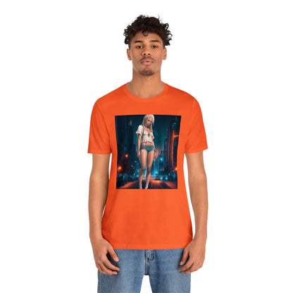 Night Shoot | Anime Gift | Fantasy Girl | City Lights | Sci Fi | Futuristic | HD Graphics | Unisex | Men's | Women's | Tee | T-Shirt