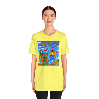 Abstraction | Abstract | Art | Colorful | Trendy | Graphic | Funny | UFO | Aliens | Tee | T-Shirt | Unisex | Men's | Women's |Short Sleeve