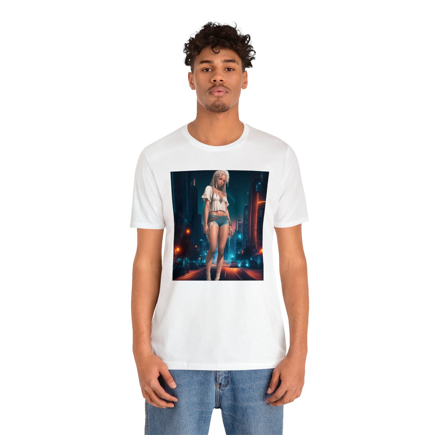 Night Shoot | Anime Gift | Fantasy Girl | City Lights | Sci Fi | Futuristic | HD Graphics | Unisex | Men's | Women's | Tee | T-Shirt