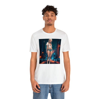 Night Shoot | Anime Gift | Fantasy Girl | City Lights | Sci Fi | Futuristic | HD Graphics | Unisex | Men's | Women's | Tee | T-Shirt