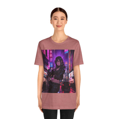 After Glow | HD Graphic | Anime | City | Pretty Girl | Neon Colors | Unisex | Men's | Women's | Tee | T-Shirt