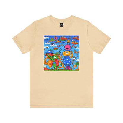 Abstraction | Abstract | Art | Colorful | Trendy | Graphic | Funny | UFO | Aliens | Tee | T-Shirt | Unisex | Men's | Women's |Short Sleeve