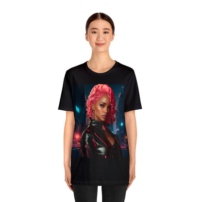 Pink Panthress | Anime Gift | Fantasy Girl | City Lights | Sci Fi | Futuristic | HD Graphics | Unisex | Men's | Women's | Tee | T-Shirt