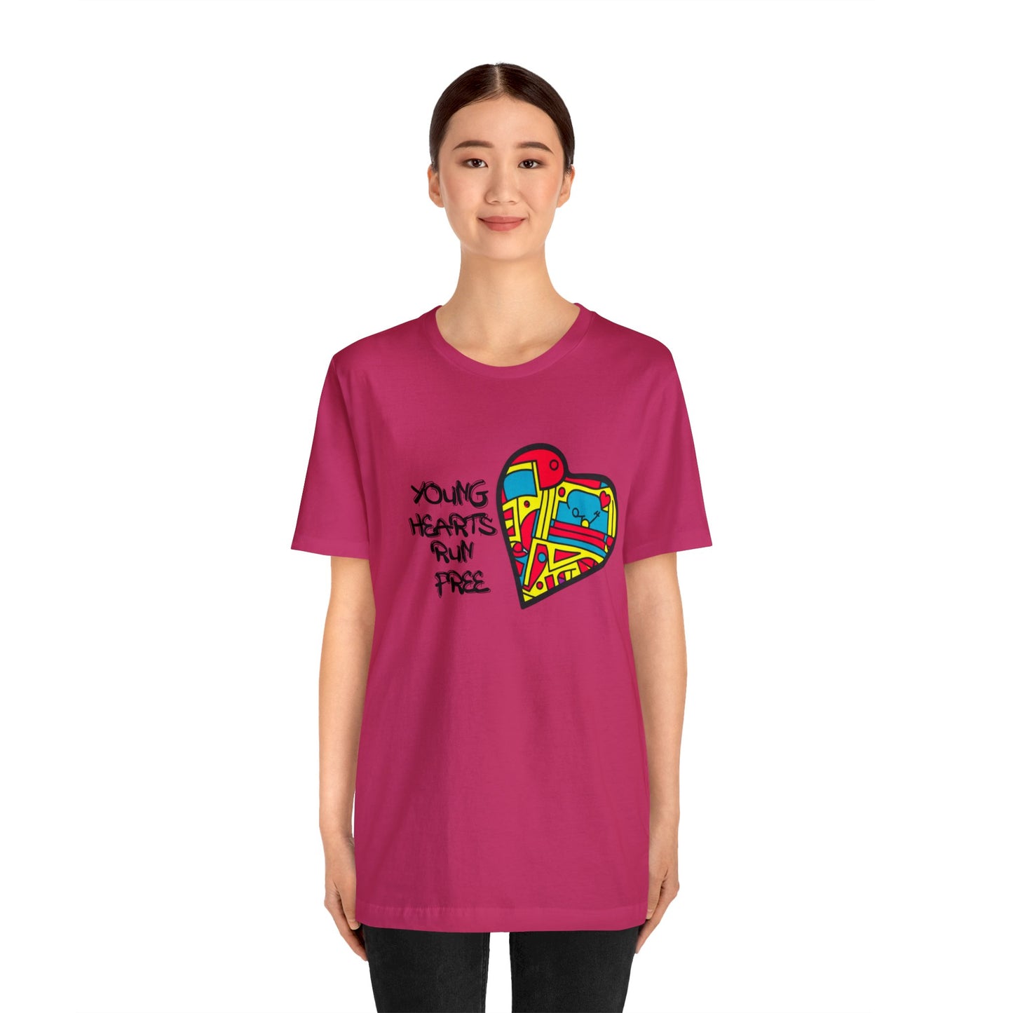 Young Hearts | Run Free | T-Shirt | Music Tee | Party Gift | Disco | Graffiti | House Music | Music Lovers | Fun | Unisex | Men's | Women's | HD Graphics | All Ages | Cool