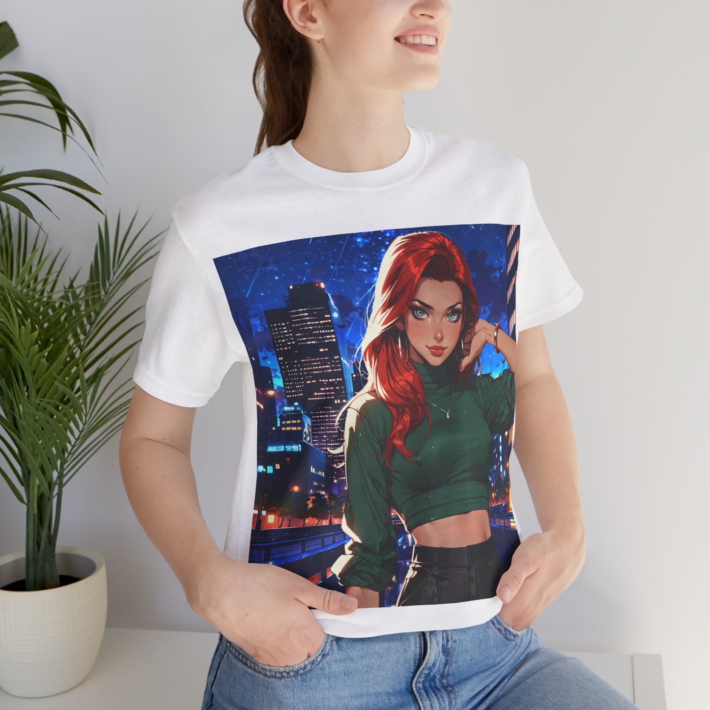 Always Up To No Good | Anime | City Girl | Red Head | Unisex | Men's | Women's | Tee | T-Shirt