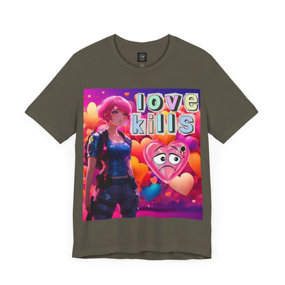 Love Kills | Cute | Anime | Hearts | Unisex | Men's | Women's | Tee | T-Shirt