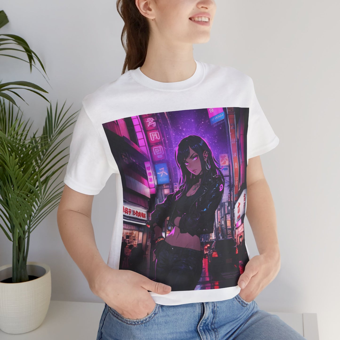 After Glow | HD Graphic | Anime | City | Pretty Girl | Neon Colors | Unisex | Men's | Women's | Tee | T-Shirt