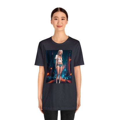 Night Shoot | Anime Gift | Fantasy Girl | City Lights | Sci Fi | Futuristic | HD Graphics | Unisex | Men's | Women's | Tee | T-Shirt