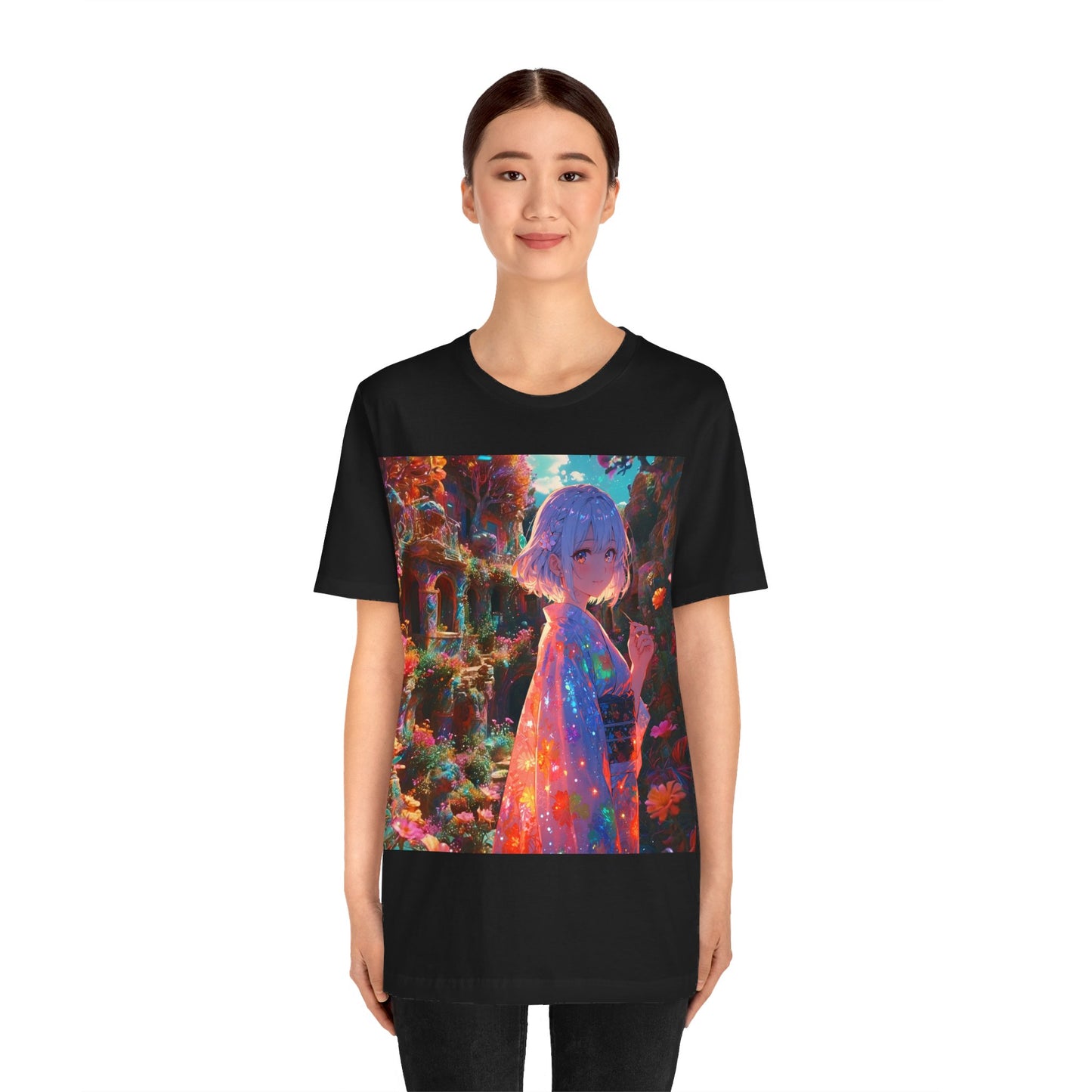 Floral Visions | HD Graphic| Anime | Pretty Girl | Unisex | Men's | Women's | Tee | T-Shirt