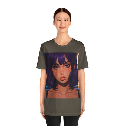 Extreme Close-Up | HD Graphic | Anime Style | Selfie | Purple Hair | Unisex | Men's | Women's | Tee | T-Shirt