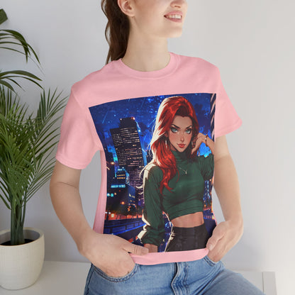 Always Up To No Good | Anime | City Girl | Red Head | Unisex | Men's | Women's | Tee | T-Shirt