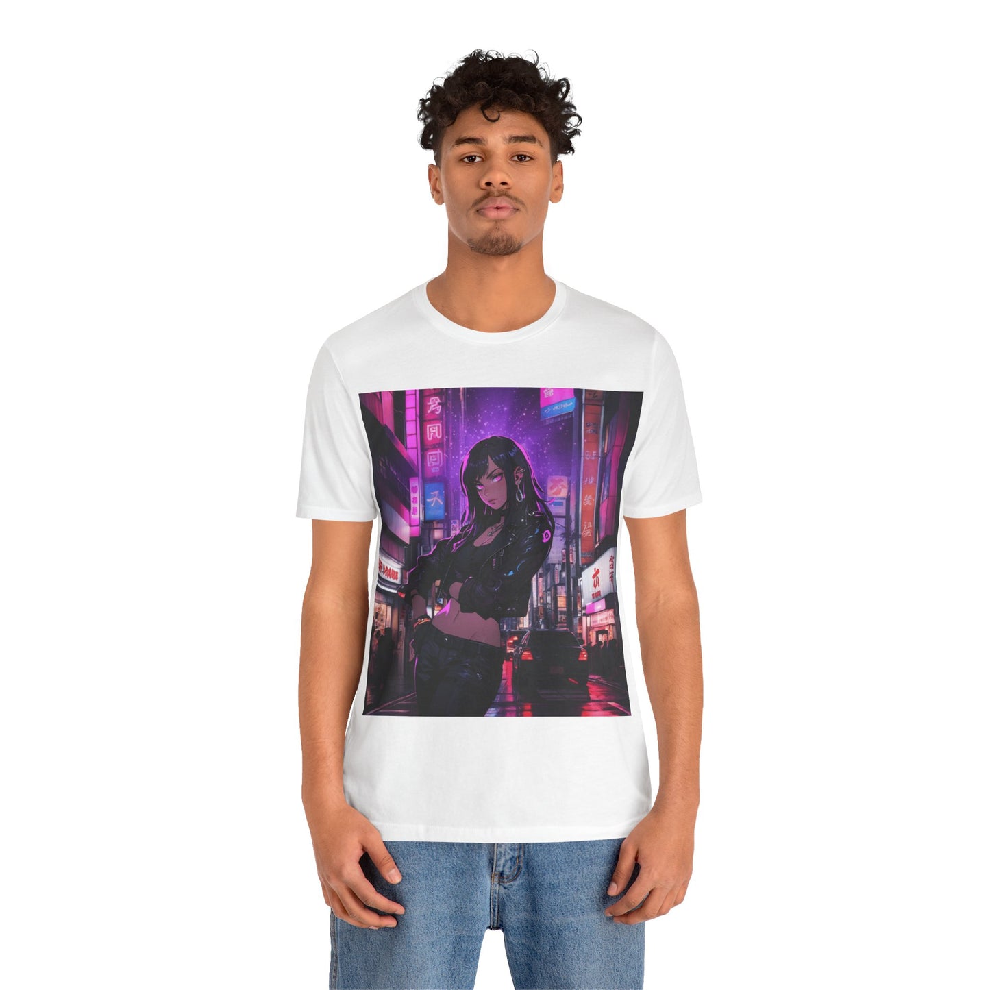 After Glow | HD Graphic | Anime | City | Pretty Girl | Neon Colors | Unisex | Men's | Women's | Tee | T-Shirt