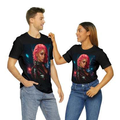 Pink Panthress | Anime Gift | Fantasy Girl | City Lights | Sci Fi | Futuristic | HD Graphics | Unisex | Men's | Women's | Tee | T-Shirt