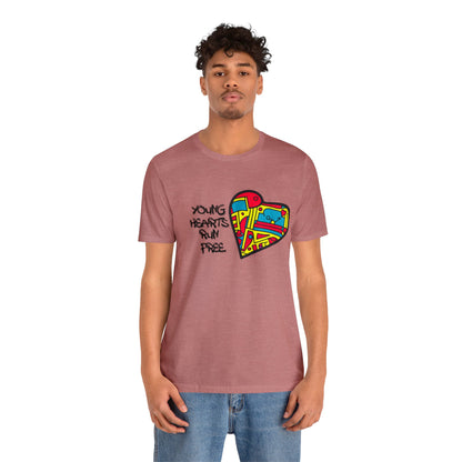 Young Hearts | Run Free | T-Shirt | Music Tee | Party Gift | Disco | Graffiti | House Music | Music Lovers | Fun | Unisex | Men's | Women's | HD Graphics | All Ages | Cool