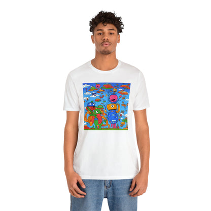 Abstraction | Abstract | Art | Colorful | Trendy | Graphic | Funny | UFO | Aliens | Tee | T-Shirt | Unisex | Men's | Women's |Short Sleeve