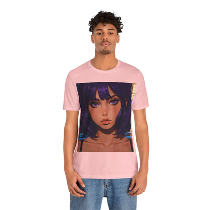 Extreme Close-Up | HD Graphic | Anime Style | Selfie | Purple Hair | Unisex | Men's | Women's | Tee | T-Shirt