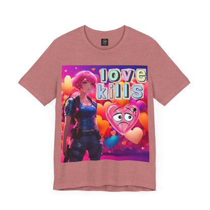 Love Kills | Cute | Anime | Hearts | Unisex | Men's | Women's | Tee | T-Shirt