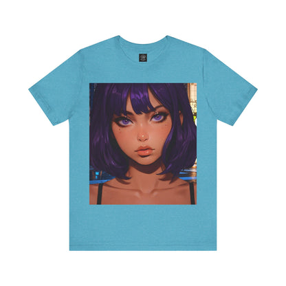 Extreme Close-Up | HD Graphic | Anime Style | Selfie | Purple Hair | Unisex | Men's | Women's | Tee | T-Shirt