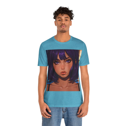 Extreme Close-Up | HD Graphic | Anime Style | Selfie | Purple Hair | Unisex | Men's | Women's | Tee | T-Shirt