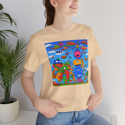 Abstraction | Abstract | Art | Colorful | Trendy | Graphic | Funny | UFO | Aliens | Tee | T-Shirt | Unisex | Men's | Women's |Short Sleeve