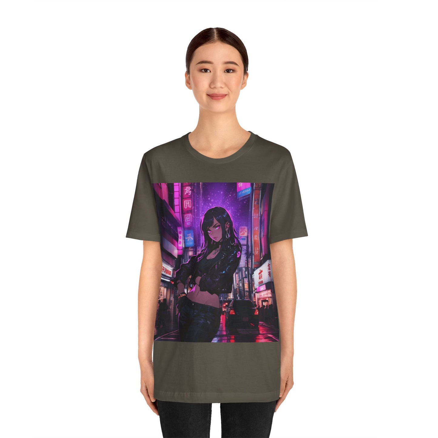 After Glow | HD Graphic | Anime | City | Pretty Girl | Neon Colors | Unisex | Men's | Women's | Tee | T-Shirt