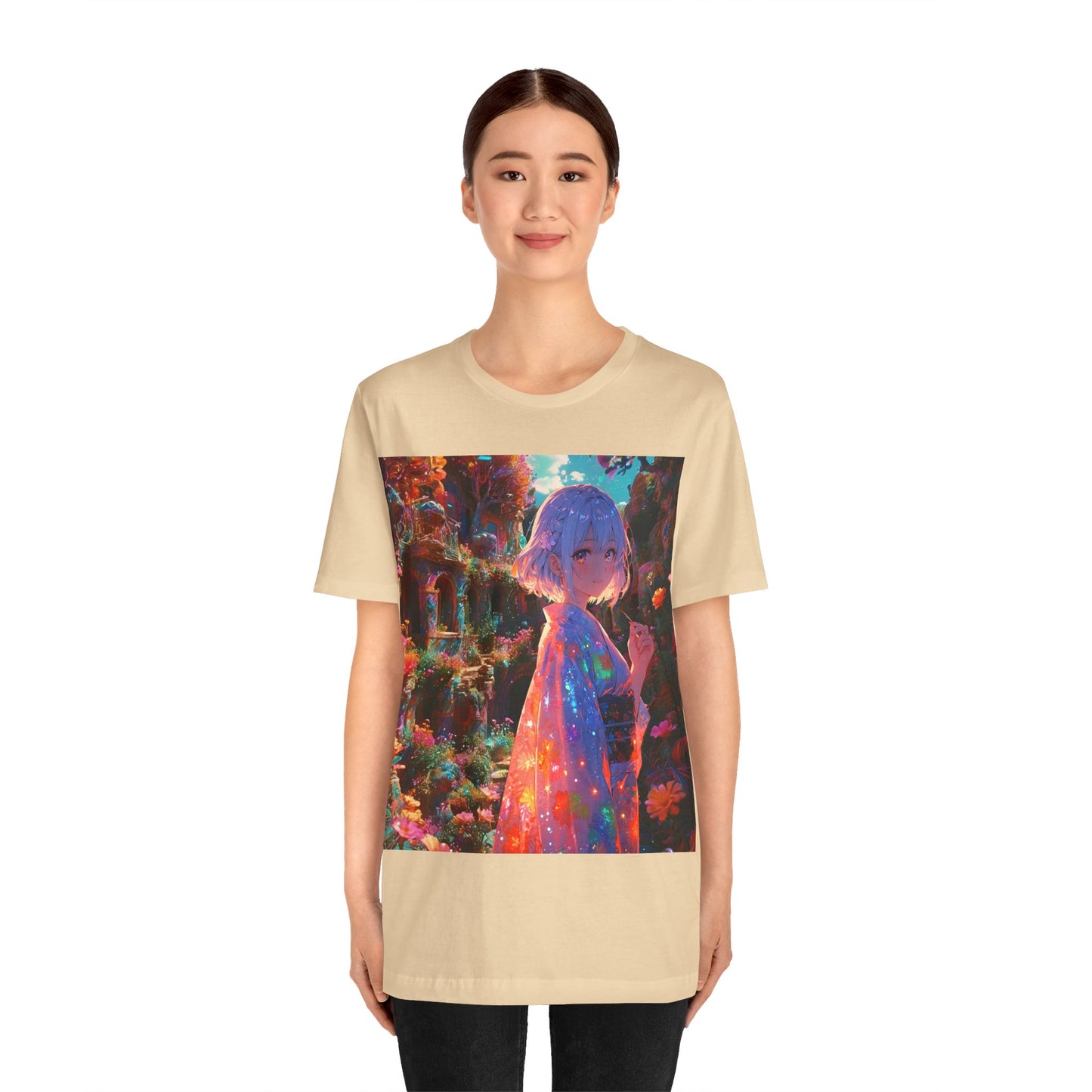 Floral Visions | HD Graphic| Anime | Pretty Girl | Unisex | Men's | Women's | Tee | T-Shirt