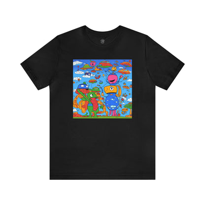 Abstraction | Abstract | Art | Colorful | Trendy | Graphic | Funny | UFO | Aliens | Tee | T-Shirt | Unisex | Men's | Women's |Short Sleeve