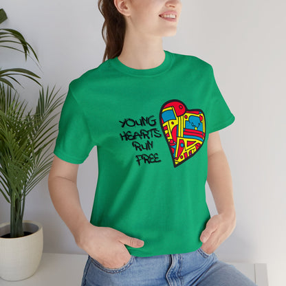 Young Hearts | Run Free | T-Shirt | Music Tee | Party Gift | Disco | Graffiti | House Music | Music Lovers | Fun | Unisex | Men's | Women's | HD Graphics | All Ages | Cool