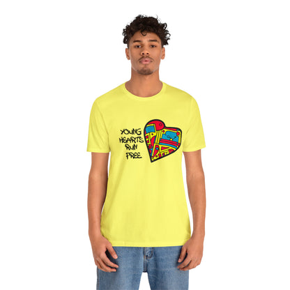 Young Hearts | Run Free | T-Shirt | Music Tee | Party Gift | Disco | Graffiti | House Music | Music Lovers | Fun | Unisex | Men's | Women's | HD Graphics | All Ages | Cool