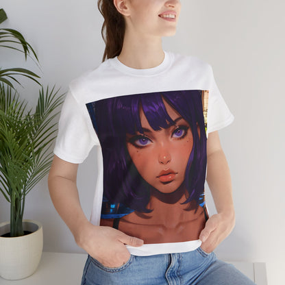 Extreme Close-Up | HD Graphic | Anime Style | Selfie | Purple Hair | Unisex | Men's | Women's | Tee | T-Shirt