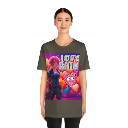 Love Kills | Cute | Anime | Hearts | Unisex | Men's | Women's | Tee | T-Shirt