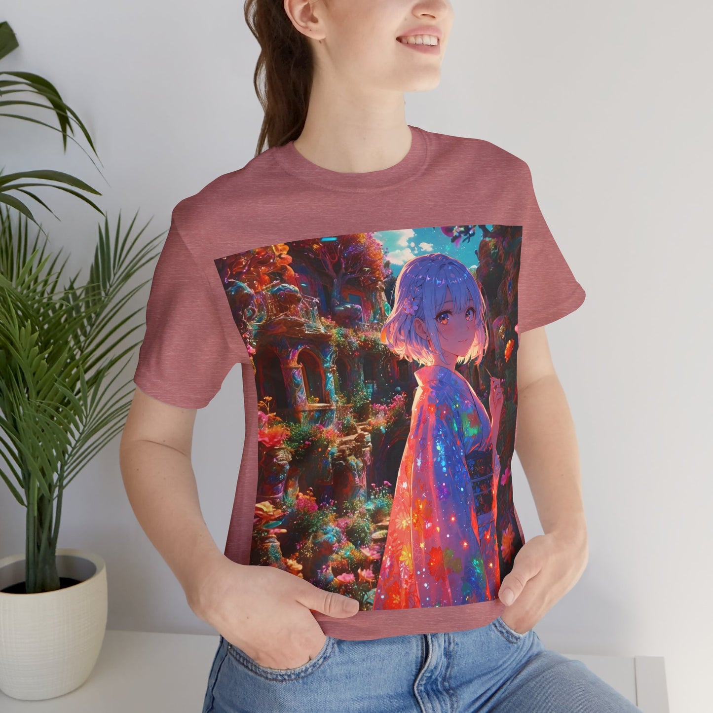 Floral Visions | HD Graphic| Anime | Pretty Girl | Unisex | Men's | Women's | Tee | T-Shirt